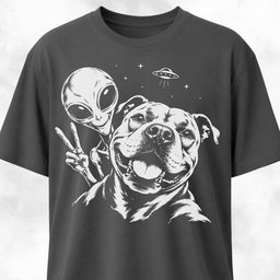 Pitbull Alien Selfie T Shirt Gift For Dog Lover