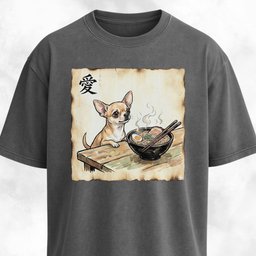Japanese Chihuahua Eating Ramen T Shirt Gift For Dog Lover
