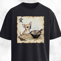Japanese Chihuahua Eating Ramen T Shirt Gift For Dog Lover