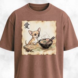 Japanese Chihuahua Eating Ramen T Shirt Gift For Dog Lover