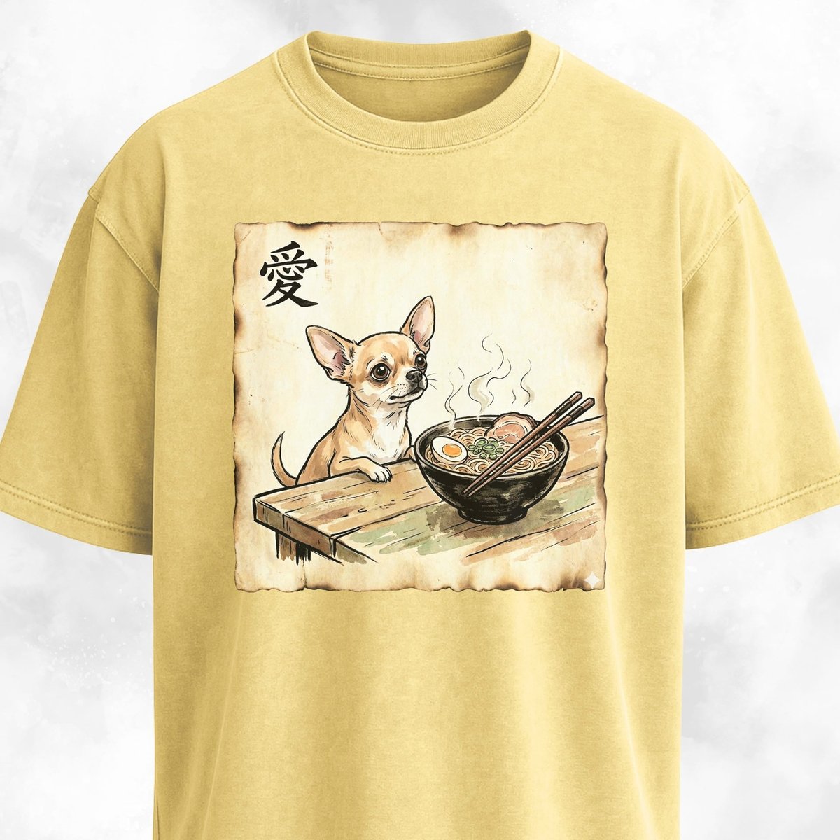 Japanese Chihuahua Eating Ramen T Shirt Gift For Dog Lover