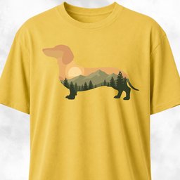 Sunset Dachshund T Shirt Gift For Dog Lover
