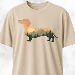 Sunset Dachshund T Shirt Gift For Dog Lover