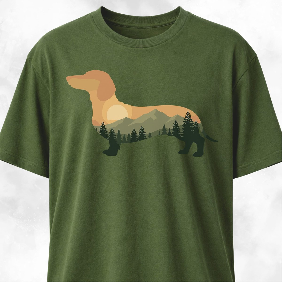 Sunset Dachshund T Shirt Gift For Dog Lover