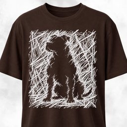 Pitbull In White Scribbles T Shirt Gift For Dog Lover