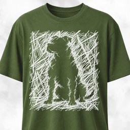 Pitbull In White Scribbles T Shirt Gift For Dog Lover