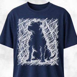 Pitbull In White Scribbles T Shirt Gift For Dog Lover