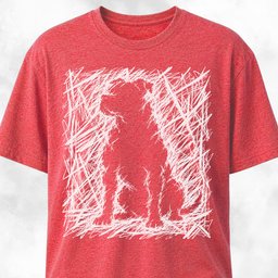 Pitbull In White Scribbles T Shirt Gift For Dog Lover