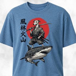 Samurai Italian Greyhound Riding A Shark T Shirt Gift For Dog Lover