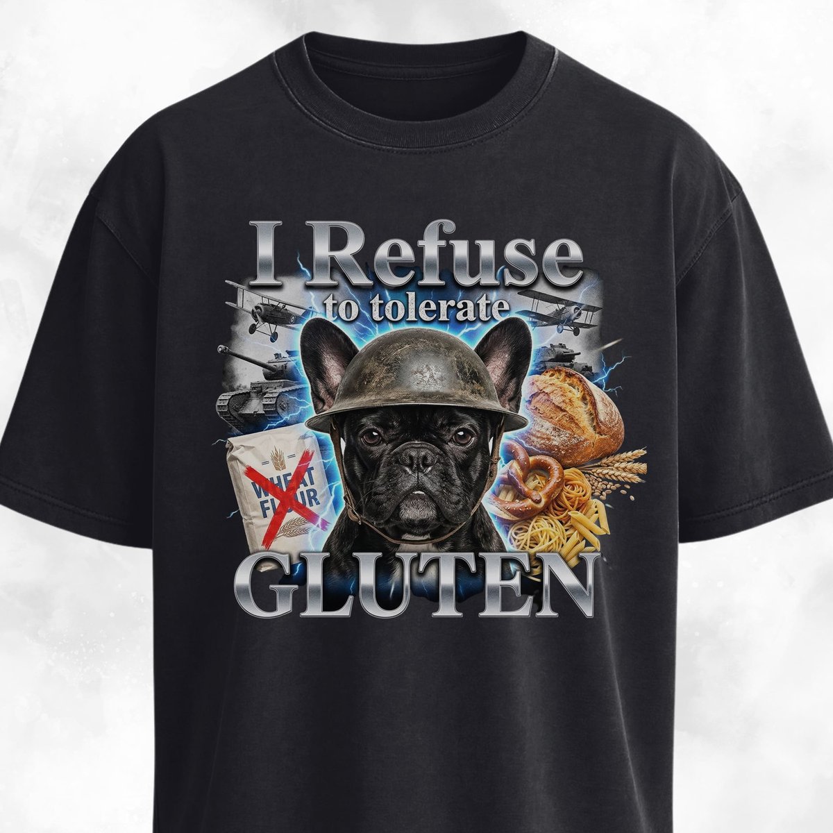 Gluten Intolerance Frenchie T Shirt Gift For Dog Lover