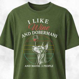 I Like Wine And Dobermans T Shirt Gift For Dog Lover