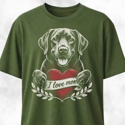 I Love Mom Chest Tattoo Lab T Shirt Gift For Mom