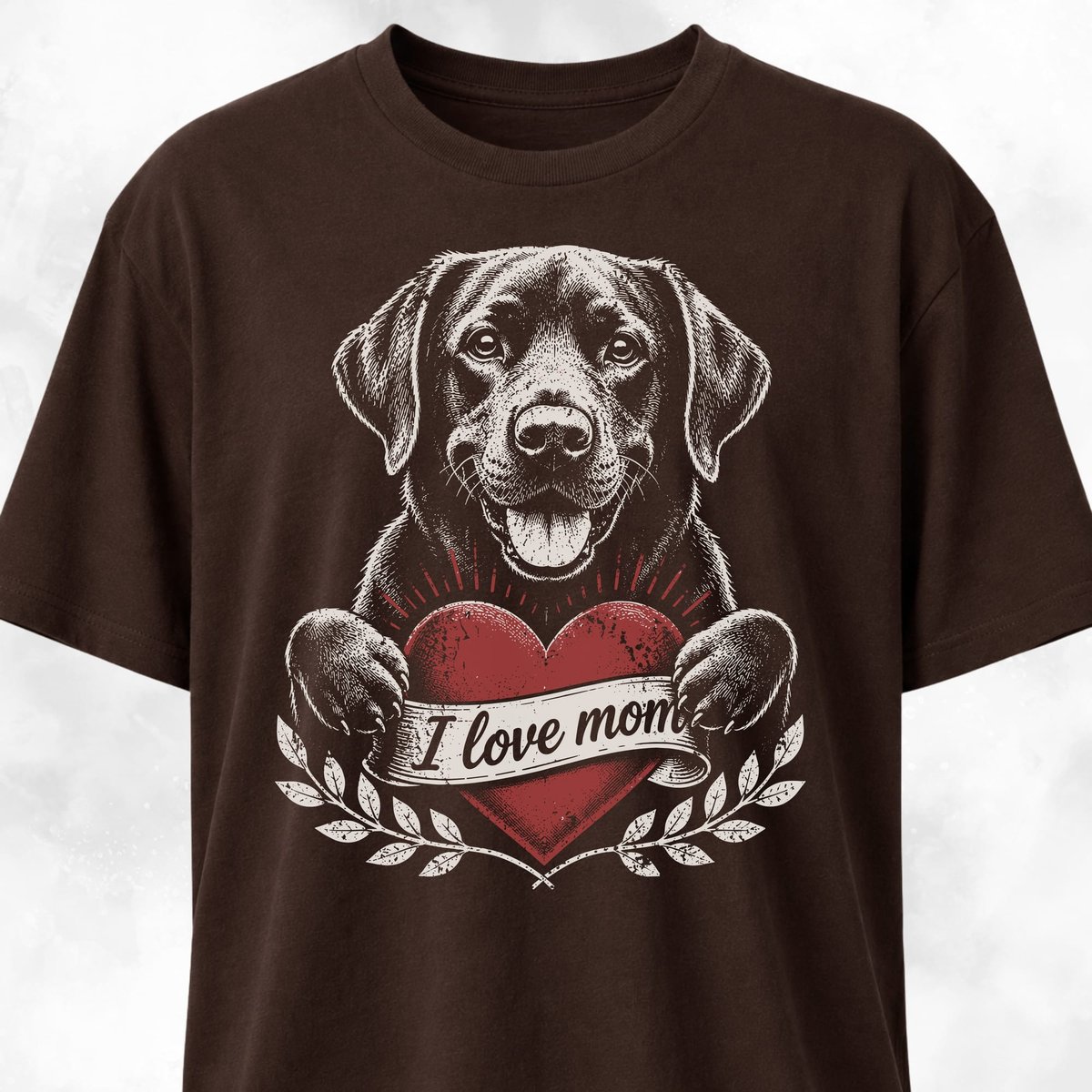 I Love Mom Chest Tattoo Lab T Shirt Gift For Mom