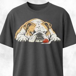 Vivid Coral Snail With Bulldog T Shirt Gift For Dog Lover