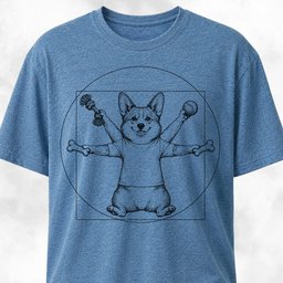 Vitruvian Corgi Leonardo Da Vinci T Shirt Gift For Dog Lover