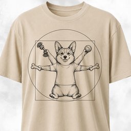 Vitruvian Corgi Leonardo Da Vinci T Shirt Gift For Dog Lover