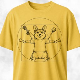 Vitruvian Corgi Leonardo Da Vinci T Shirt Gift For Dog Lover