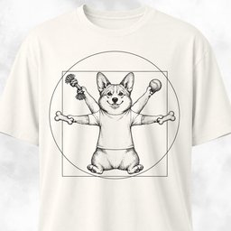 Vitruvian Corgi Leonardo Da Vinci T Shirt Gift For Dog Lover