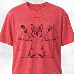 Vitruvian Corgi Leonardo Da Vinci T Shirt Gift For Dog Lover