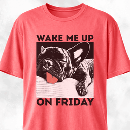 Wake Me Up On Friday Frenchie T Shirt Gift For Dog Lover