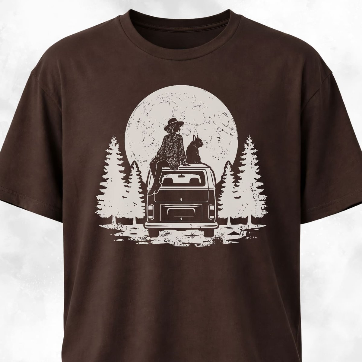 Van Life With A Frenchie T Shirt Gift For Dog Lover