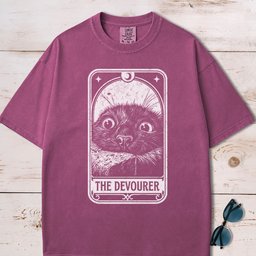 Whimsical Cat Gothic Tarot Card The Devourer T Shirt Gift For Cat Lover
