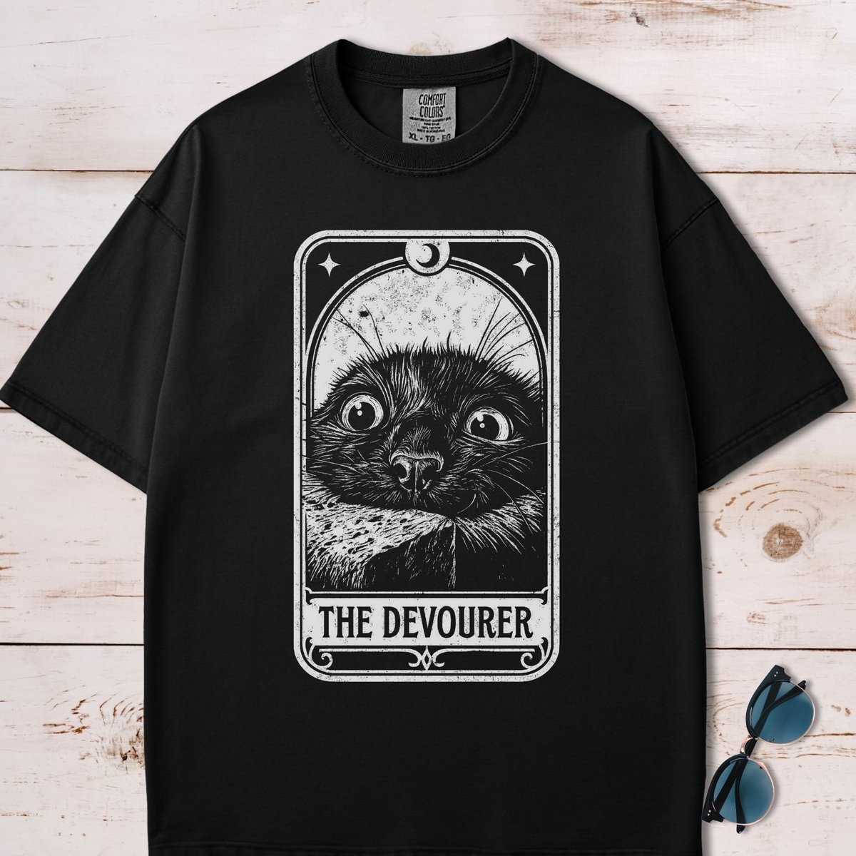 Whimsical Cat Gothic Tarot Card The Devourer T Shirt Gift For Cat Lover