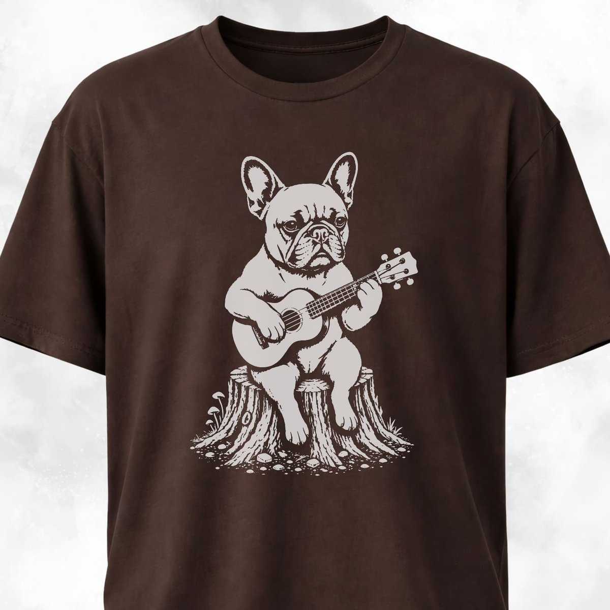 Ukulele Frenchie T Shirt Gift For Dog Lover