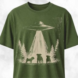 Ufo Beaming Pugs T Shirt Gift For Dog Lover