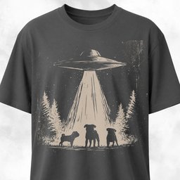 Ufo Beaming Pugs T Shirt Gift For Dog Lover