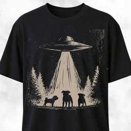 Ufo Beaming Pugs T Shirt Gift For Dog Lover