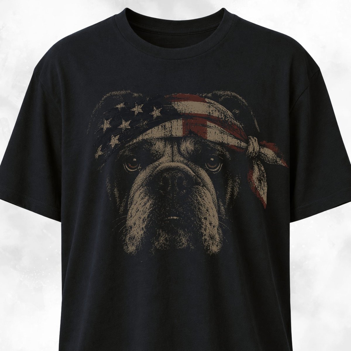USA Bandana English Bulldog T Shirt Gift For Dog Lover