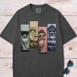Vintage Graphic Y2k Cool Cats Collage T Shirt Gift For Cat Lover