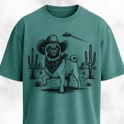 Ufo Pug In The Desert T Shirt Gift For Dog Lover