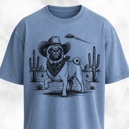 Ufo Pug In The Desert T Shirt Gift For Dog Lover