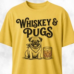 Whiskey And Pugs T Shirt Gift For Dog Lover