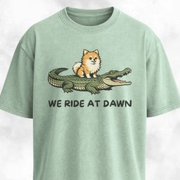 We Ride At Dawn Pomeranian T Shirt Gift For Dog Lover