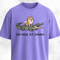 We Ride At Dawn Pomeranian T Shirt Gift For Dog Lover