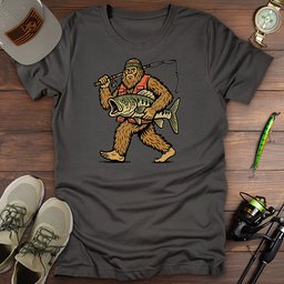 Bigfoot Bass Hunter T Shirt Gift For Fishing Enthusiast