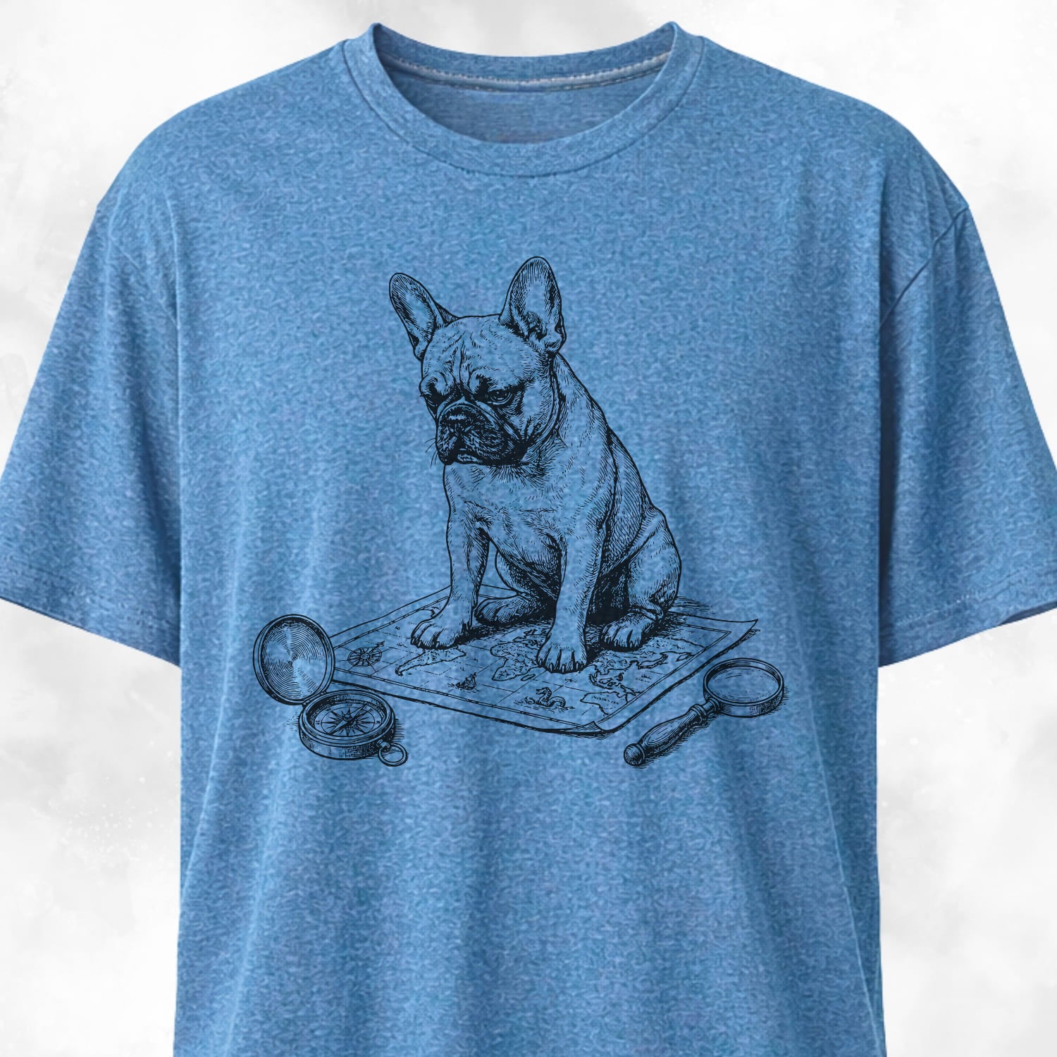 World Traveler French Bulldog T Shirt Gift For Dog Lover