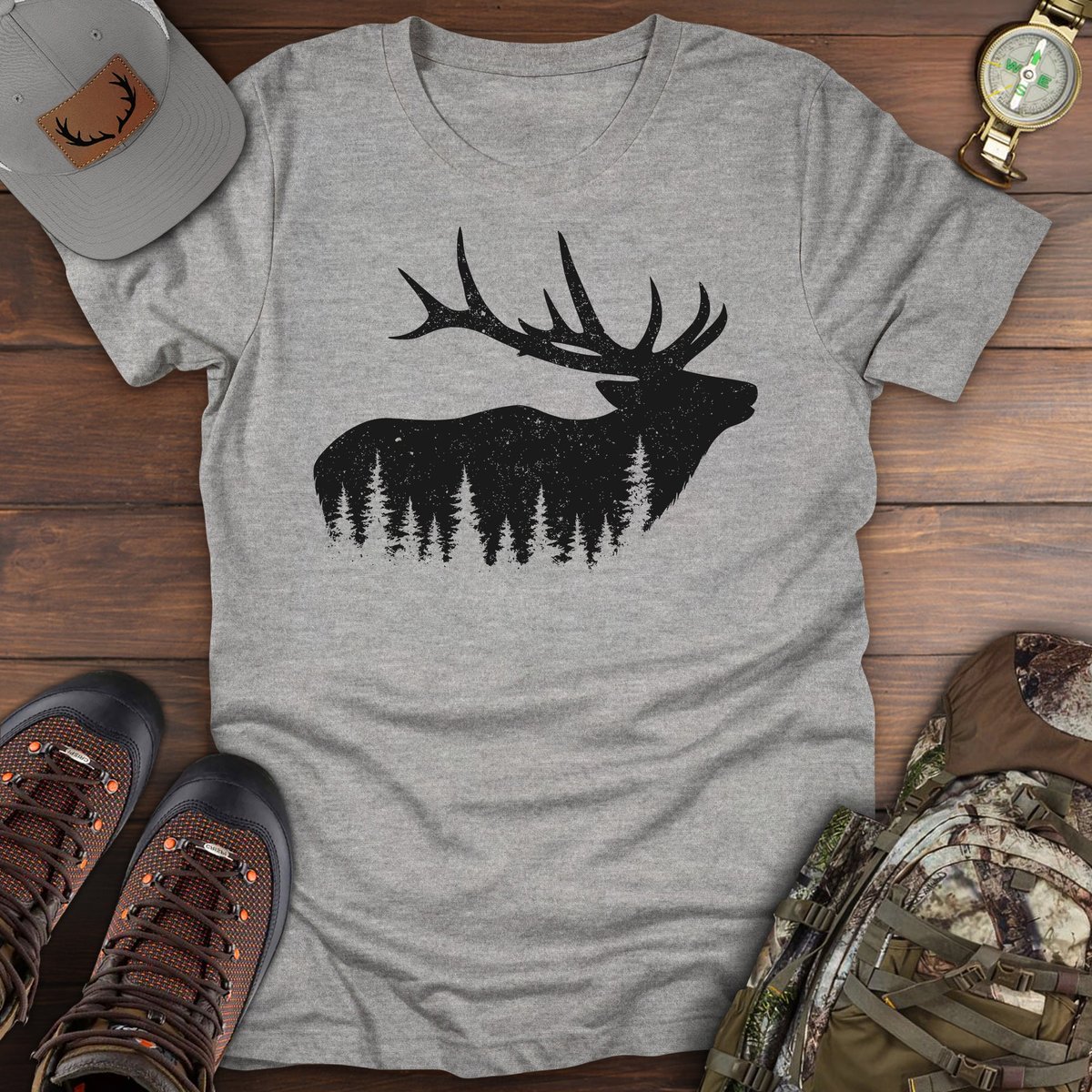 Elk Forest T Shirt Gift For Fishing Enthusiast