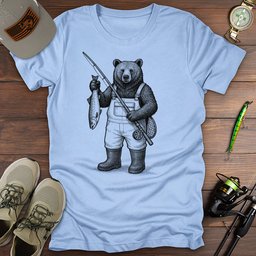 Bear Fishing T Shirt Gift For Fishing Enthusiast