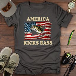 America Kicks Bass Fishing T Shirt Gift For Fishing Enthusiast