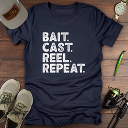Bait Cast Reel Repeat T Shirt Gift For Fishing Enthusiast