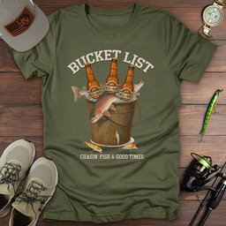 Bucket List Fishing T Shirt Gift For Fishing Enthusiast