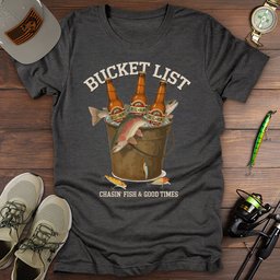 Bucket List Fishing T Shirt Gift For Fishing Enthusiast