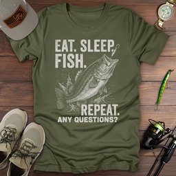 Eat Sleep Fish T Shirt Gift For Fishing Enthusiast