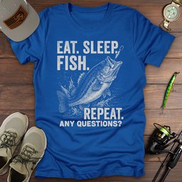 Eat Sleep Fish T Shirt Gift For Fishing Enthusiast