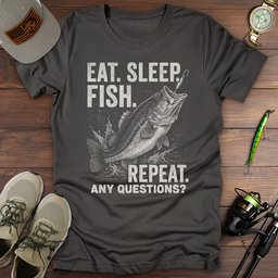 Eat Sleep Fish T Shirt Gift For Fishing Enthusiast
