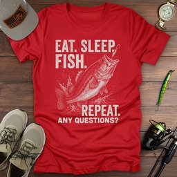 Eat Sleep Fish T Shirt Gift For Fishing Enthusiast